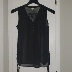 Sheer black tank top